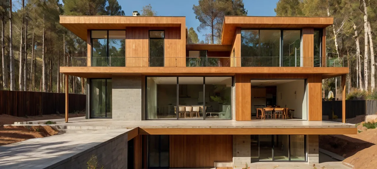 Construcción de casa de dos pisos